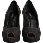 Dolce & Gabbana Black Suede Leather Platform Heels Pumps Shoes 1728,67345645728,Black,Dolce & Gabbana,EU38/US7.5,Material: 74% Goat Leather 26% Calf Leather,Preowned / Defect,Pumps - Women - Shoes,Shoes,Women,Women - Shoes Dolce & Gabbana LA11999-38