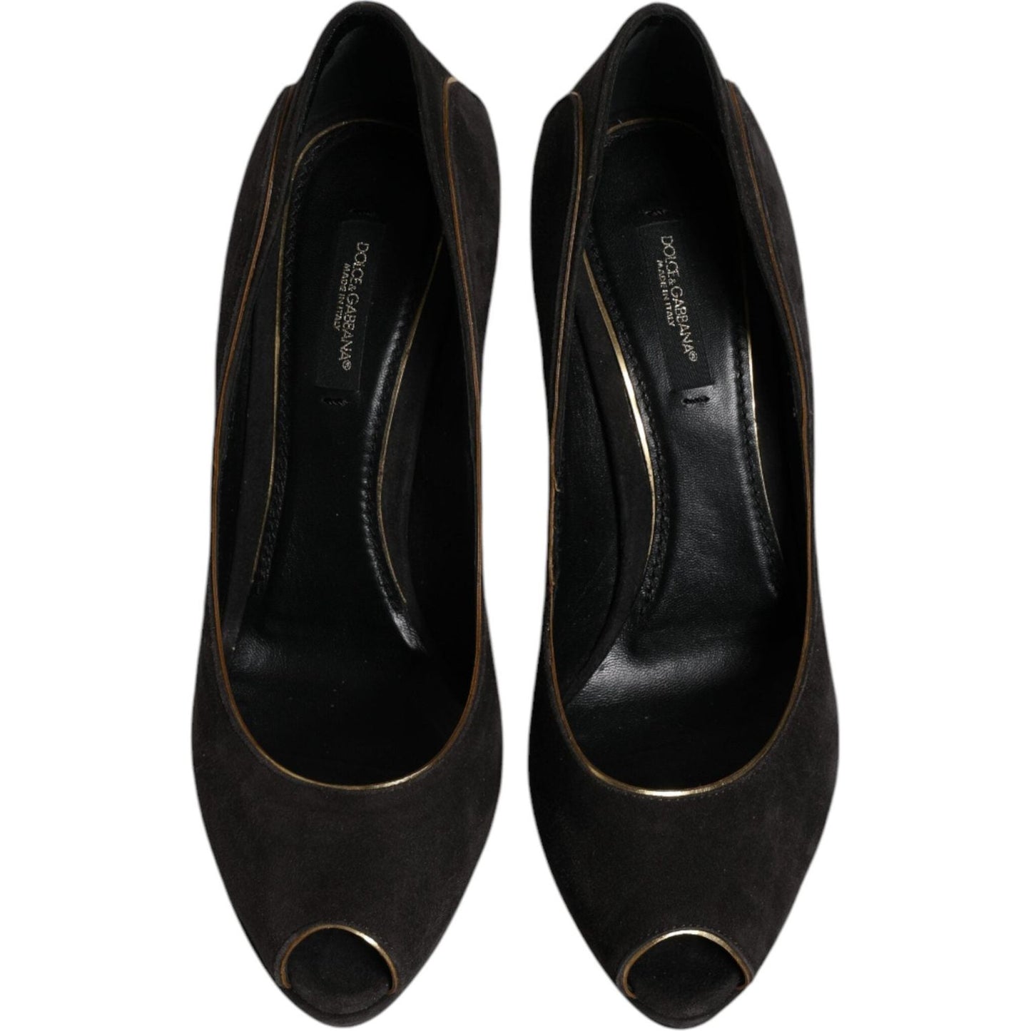Dolce & Gabbana Black Suede Leather Platform Heels Pumps Shoes 1728,67345645728,Black,Dolce & Gabbana,EU38/US7.5,Material: 74% Goat Leather 26% Calf Leather,Preowned / Defect,Pumps - Women - Shoes,Shoes,Women,Women - Shoes Dolce & Gabbana LA11999-38