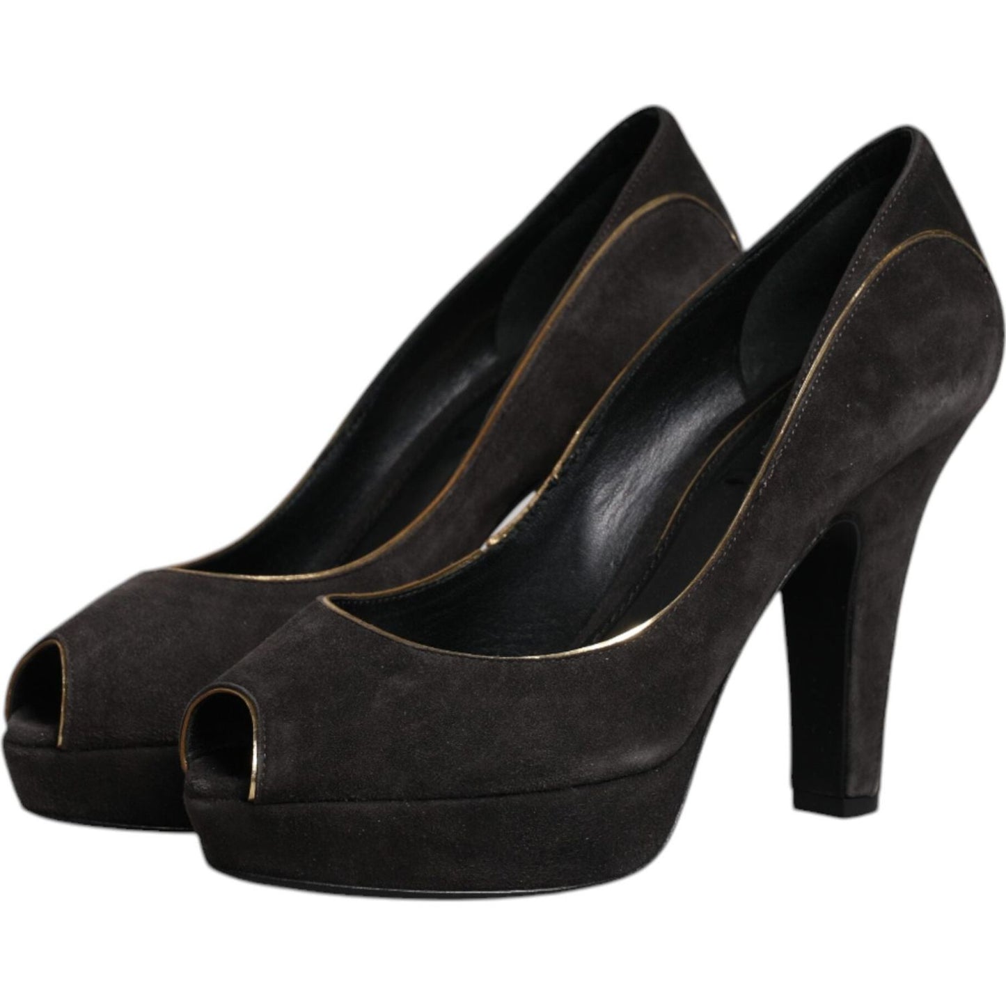 Dolce & Gabbana Black Suede Leather Platform Heels Pumps Shoes 1728,67345645728,Black,Dolce & Gabbana,EU38/US7.5,Material: 74% Goat Leather 26% Calf Leather,Preowned / Defect,Pumps - Women - Shoes,Shoes,Women,Women - Shoes Dolce & Gabbana LA11999-38