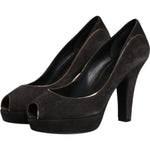 Dolce & Gabbana Black Suede Leather Platform Heels Pumps Shoes 1728,67345645728,Black,Dolce & Gabbana,EU38/US7.5,Material: 74% Goat Leather 26% Calf Leather,Preowned / Defect,Pumps - Women - Shoes,Shoes,Women,Women - Shoes Dolce & Gabbana LA11999-38