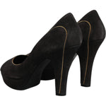 Dolce & Gabbana Black Suede Leather Platform Heels Pumps Shoes 1728,67345645728,Black,Dolce & Gabbana,EU38/US7.5,Material: 74% Goat Leather 26% Calf Leather,Preowned / Defect,Pumps - Women - Shoes,Shoes,Women,Women - Shoes Dolce & Gabbana LA11999-38