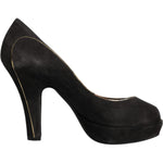 Dolce & Gabbana Black Suede Leather Platform Heels Pumps Shoes 1728,67345645728,Black,Dolce & Gabbana,EU38/US7.5,Material: 74% Goat Leather 26% Calf Leather,Preowned / Defect,Pumps - Women - Shoes,Shoes,Women,Women - Shoes Dolce & Gabbana LA11999-38