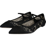 Dolce & Gabbana Black Taormina Lace Bellucci Flats Shoes LA11498-36