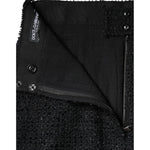 Dolce & Gabbana Black Virgin Wool Pencil Cut Midi Skirt SKI2039-36