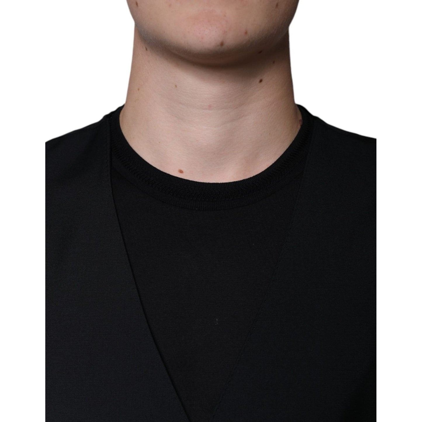 Dolce & Gabbana Black Wool Formal Dress Men Waistcoat Vest TSH87110-50
