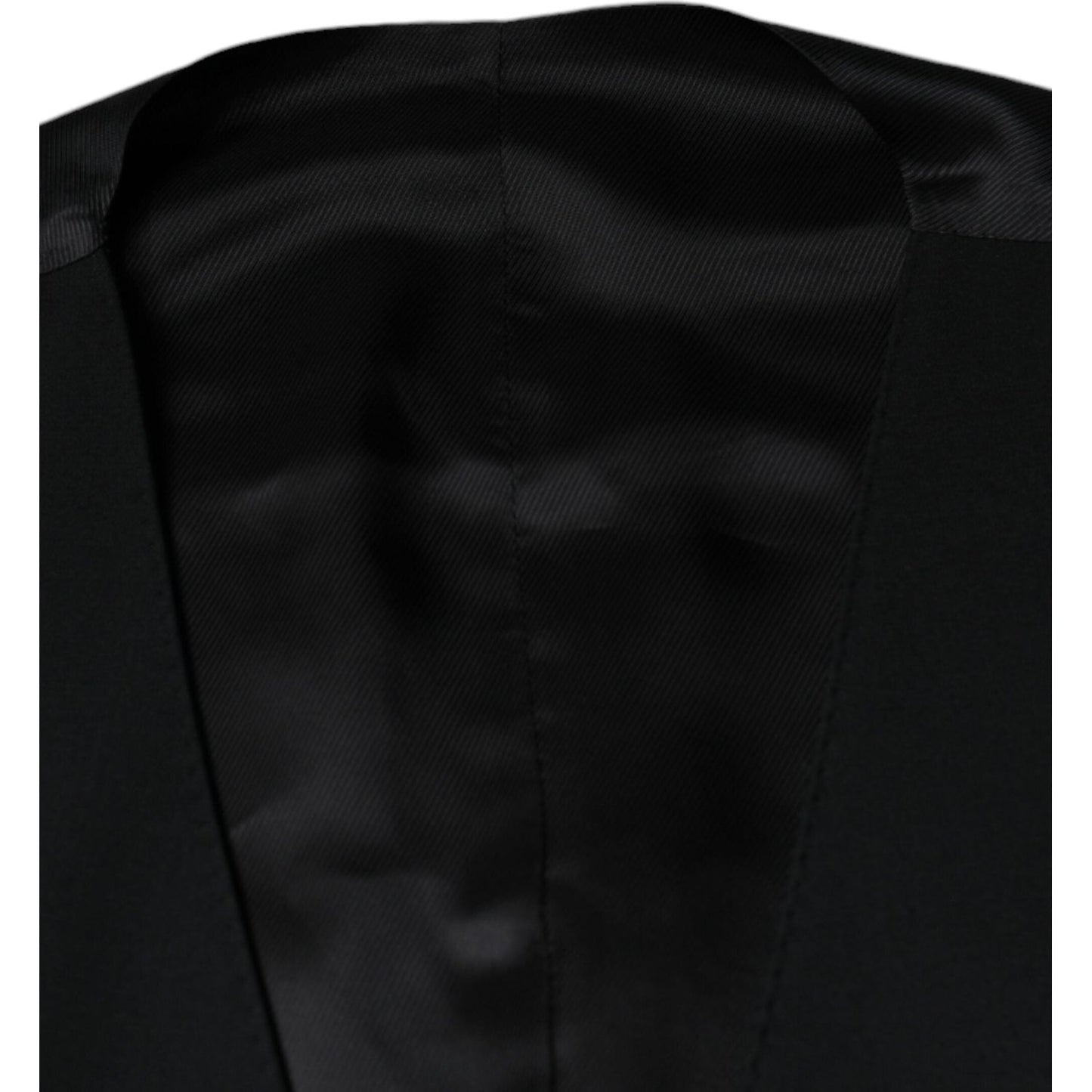 Dolce & Gabbana Black Wool Formal Dress Men Waistcoat Vest TSH87110-50