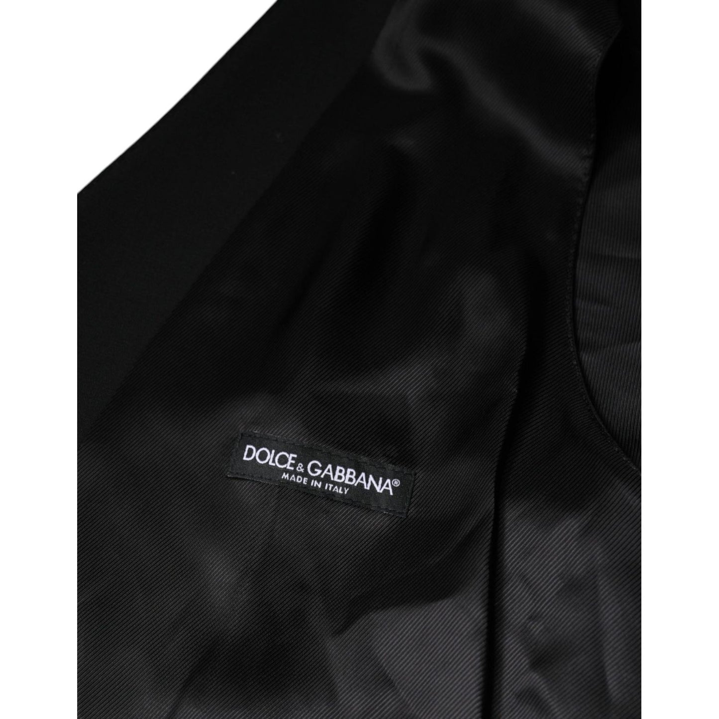 Dolce & Gabbana Black Wool Formal Dress Men Waistcoat Vest TSH87110-50