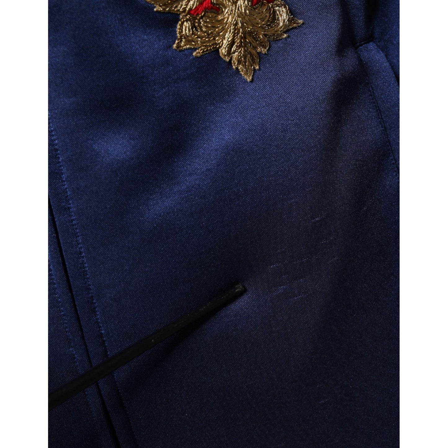 Dolce & Gabbana Blue Heraldic Patch Stripe King Bee Sweater JKT41261-44