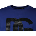 Dolce & Gabbana Blue Logo Print Cotton Men Crew Neck T-shirt TSH87484-50