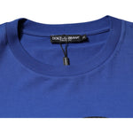 Dolce & Gabbana Blue Logo Print Cotton Men Crew Neck T-shirt TSH87484-50