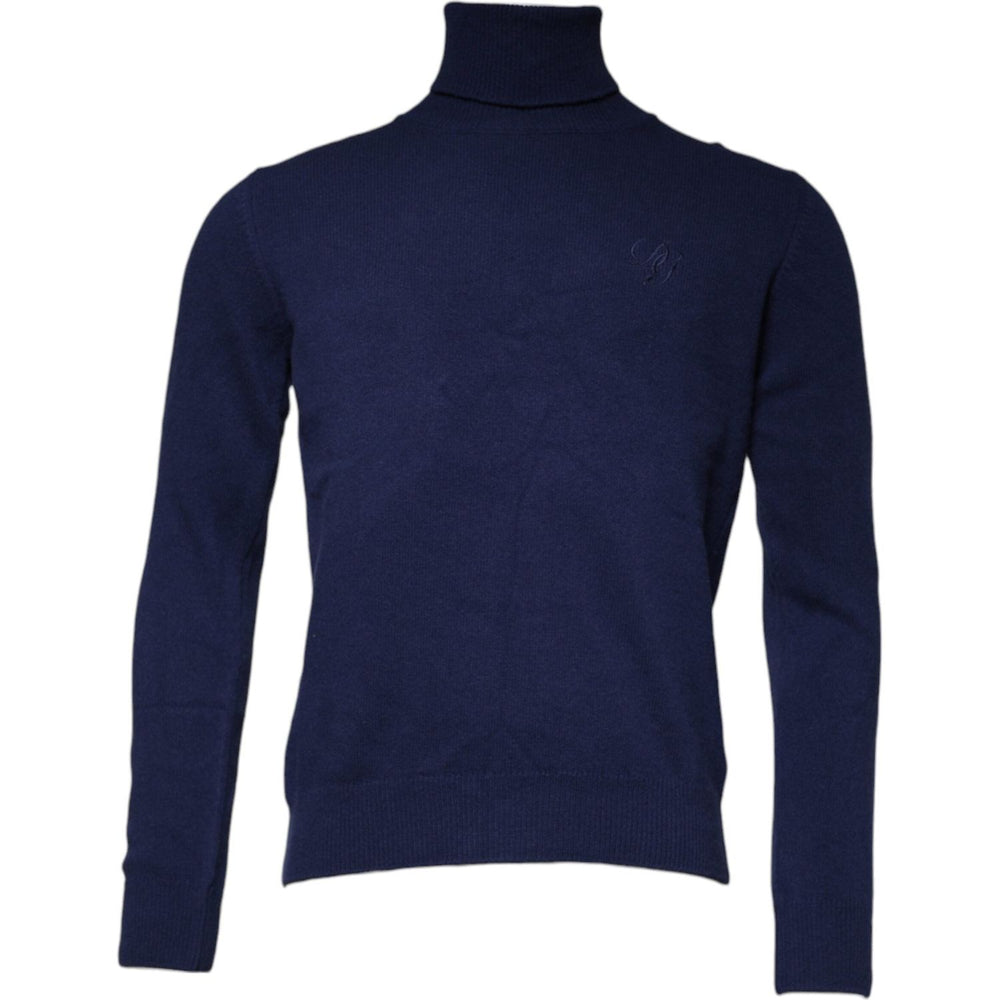 Dolce & Gabbana Blue Wool Knit Turtleneck Pullover Sweater TSH86974-48
