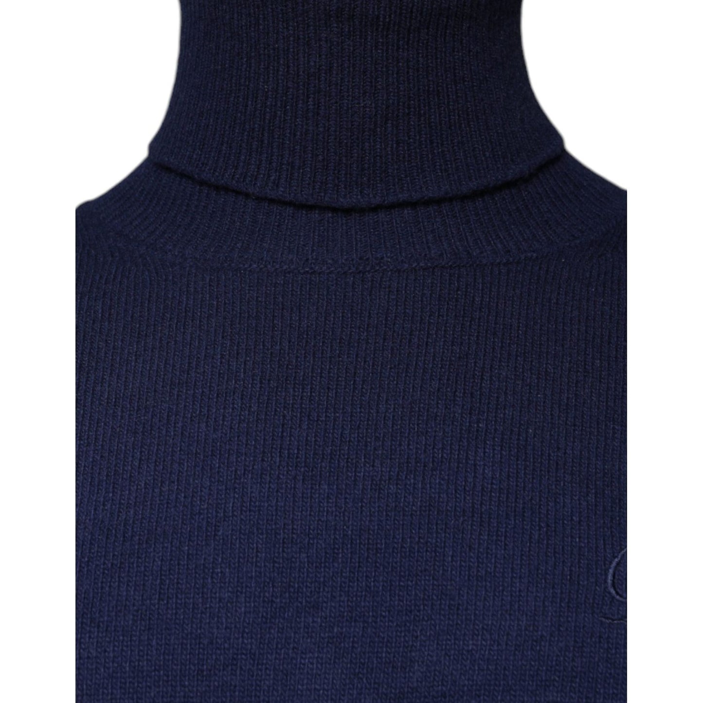 Dolce & Gabbana Blue Wool Knit Turtleneck Pullover Sweater TSH86974-48