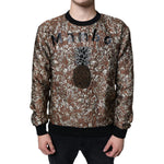 Dolce & Gabbana Brown Jacquard Mambo Pineapple Pullover Sweater Dolce & Gabbana Dark Slate Gray