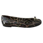 Dolce & Gabbana Dolce & Gabbana Brown Leopard Ballerina Flats Leather Shoes LA7688-36 1728,67345645728,Brown,Dolce & Gabbana,EU36/US5.5,EU38/US7.5,Flat Shoes - Women - Shoes,Material: 100% leather,Preowned / Defect