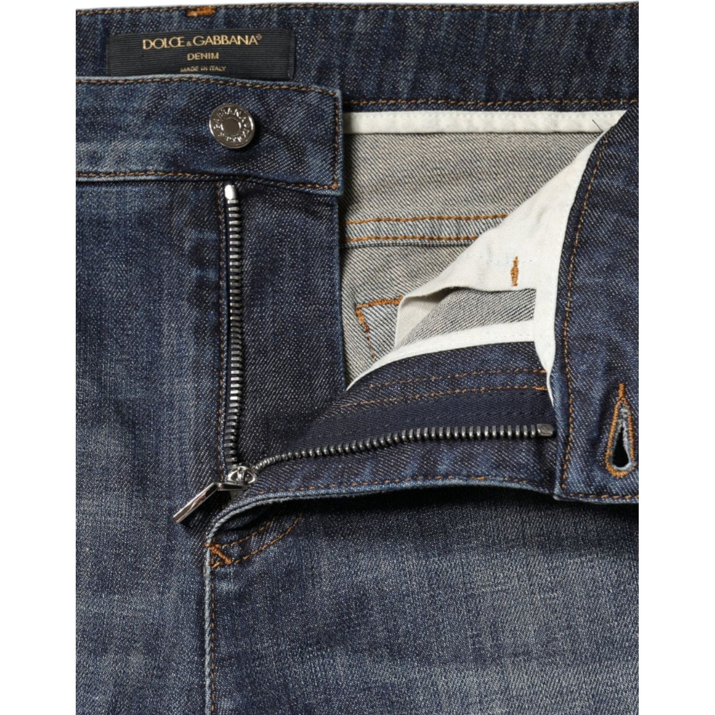 Dolce & Gabbana Dark Blue Cotton Stretch Skinny Denim Jeans PAN74033-40