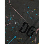 Dolce & Gabbana Gray Color Splash Cotton Crew Neck T-shirt TSH86398-60