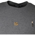 Dolce & Gabbana Dolce & Gabbana Gray Cotton Blend Embellished Tee T-shirt TSH87077-44 1728,67345645728,Dolce & Gabbana,Gray,IT44 | XS,Material: 70% Cotton 30% Nylon,Men,Preowned / Defect,T-Shirts - Men - Clothing