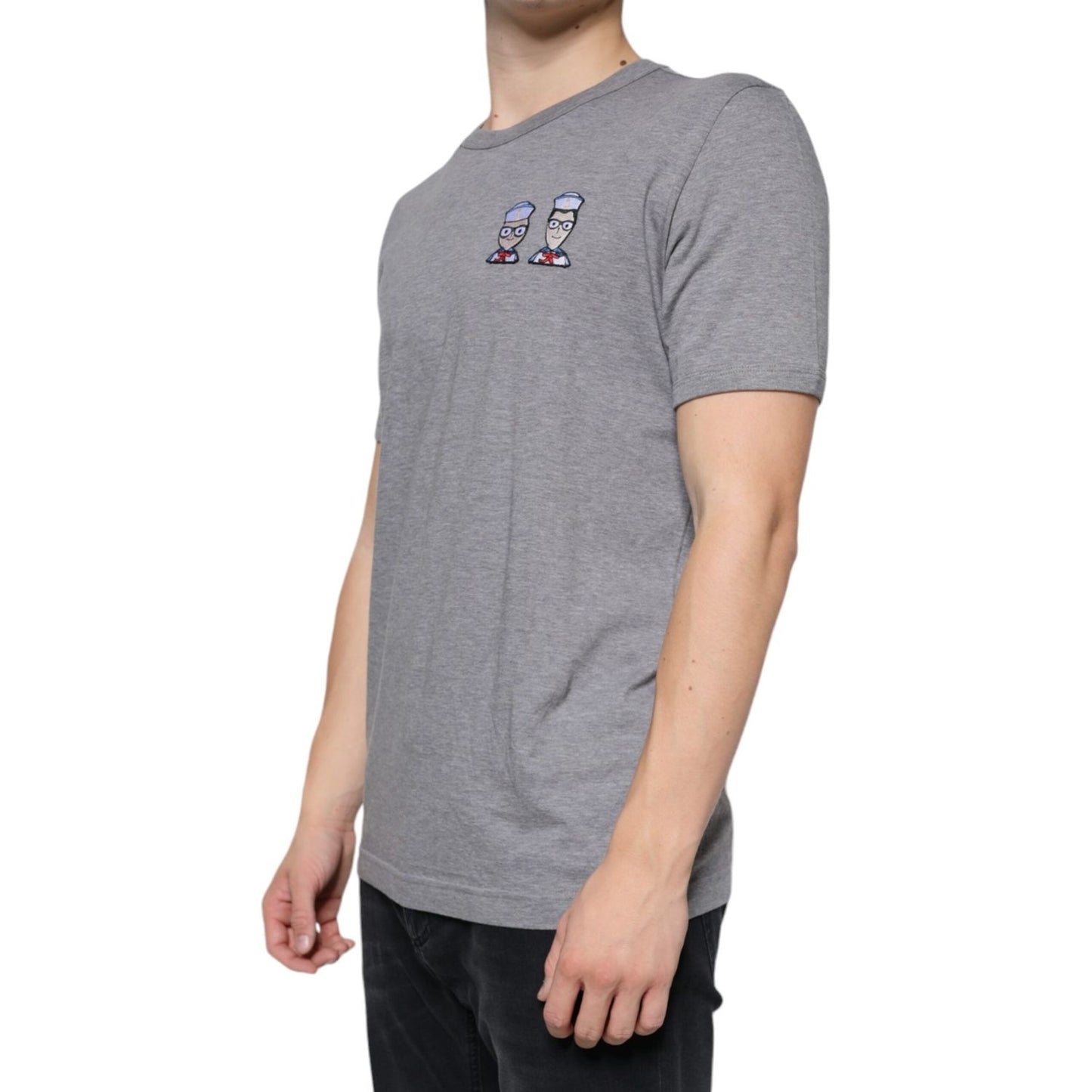 Dolce & Gabbana Gray Cotton #DGFamily Short Sleeves T-shirt TSH86670-52