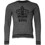 Dolce & Gabbana Gray Crown King Cashmere Pullover Sweater TSH87573-46