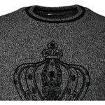 Dolce & Gabbana Gray Crown King Cashmere Pullover Sweater TSH87573-46