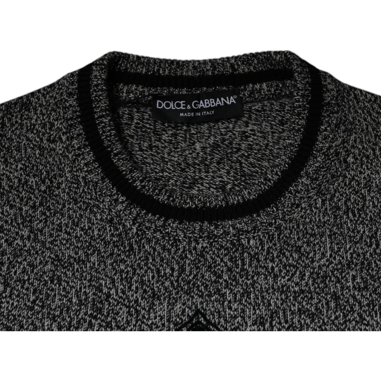 Dolce & Gabbana Gray Crown King Cashmere Pullover Sweater TSH87573-46