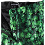 Dolce & Gabbana Green Clover Silk Satin High Waist Tapered Pants PAN74671-44