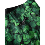 Dolce & Gabbana Green Clover Silk Satin High Waist Tapered Pants PAN74671-44