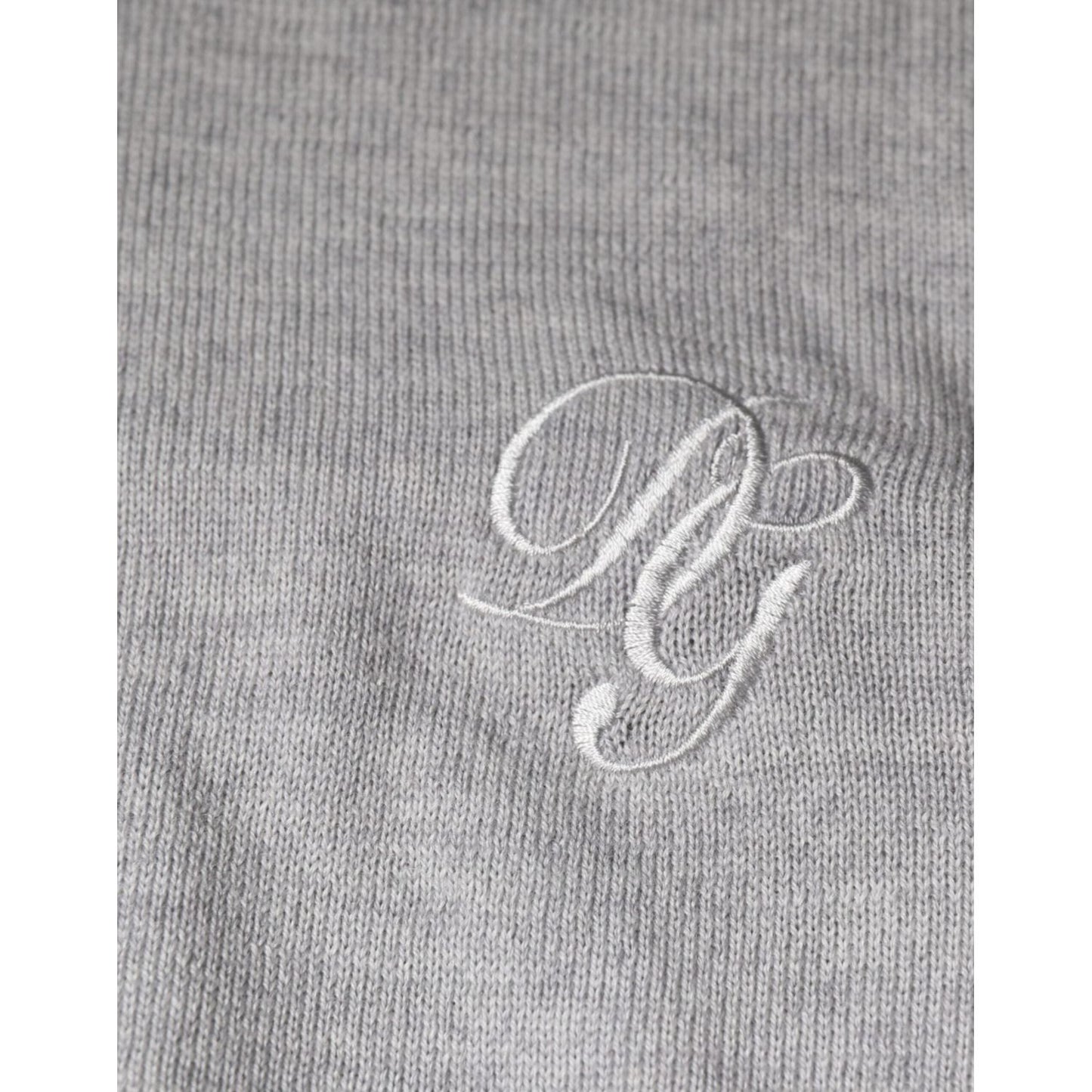 Dolce & Gabbana Dolce & Gabbana Light Gray Wool Crew Neck Pullover Sweater TSH87063-48 1728,67345645728,Dolce & Gabbana,Gray,IT48 | M,Material: 100% Virgin Wool,Men,Preowned / Defect,Sweaters - Men - Clothing
