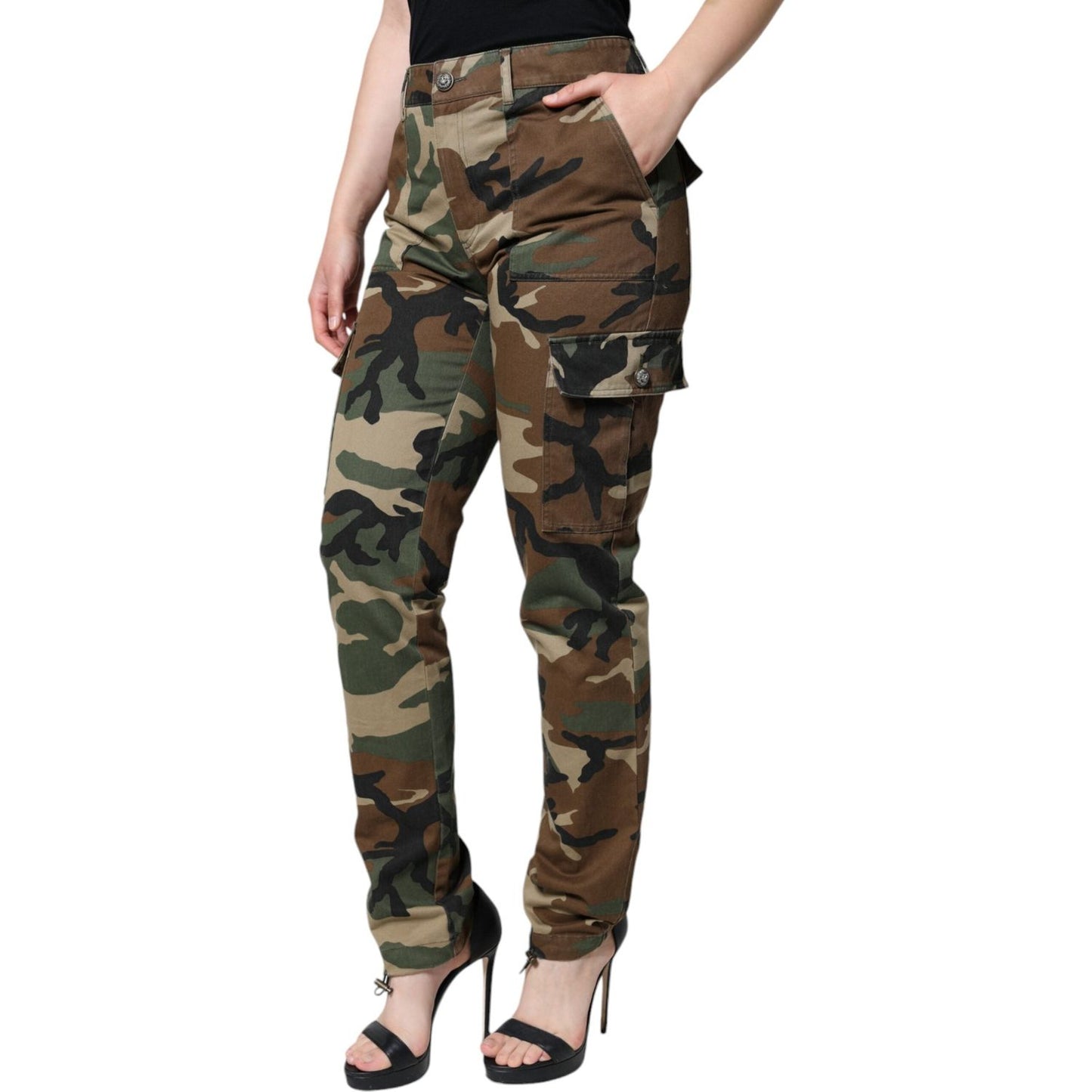 Dolce & Gabbana Multicolor Camouflage Cargo Pants PAN75642-36