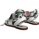 Dolce & Gabbana Multicolor Floral Print Ankle Wrap Sandals Shoes LA11658-36
