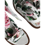 Dolce & Gabbana Multicolor Floral Print Ankle Wrap Sandals Shoes LA11658-36