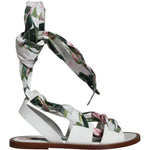 Dolce & Gabbana Multicolor Floral Print Ankle Wrap Sandals Shoes LA11658-36