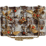 Dolce & Gabbana Multicolor Tweed Floral Clutch Crossbody Bag BAG4129