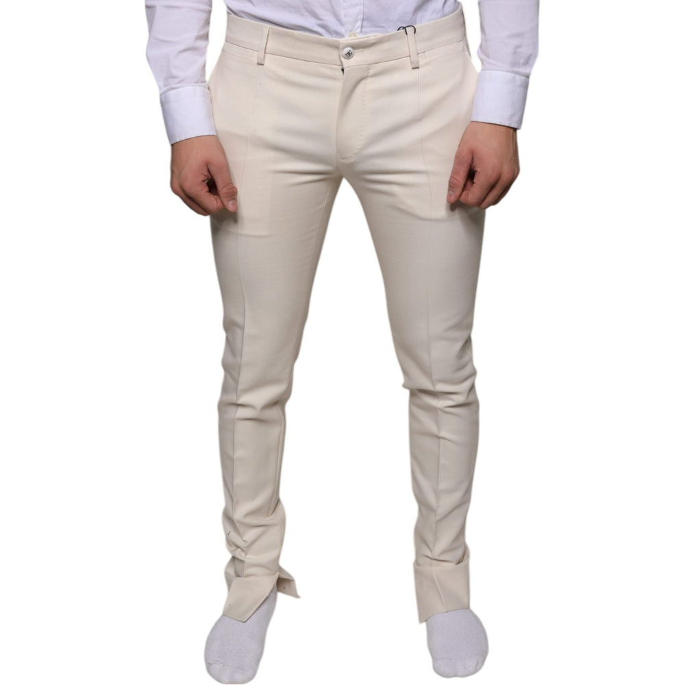 Dolce & Gabbana Off White Chino Wool Skinny Pants PAN75317-48