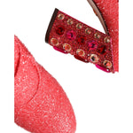 Dolce & Gabbana Pink Crystal Lurex Fantasy High Boots Shoes LA8559-37