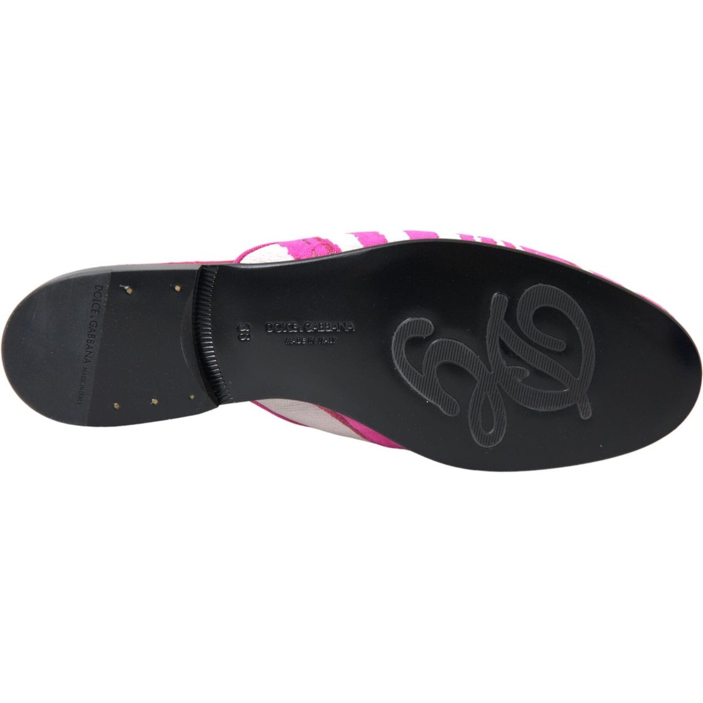 Dolce & Gabbana Dolce & Gabbana Pink Jacquard Crystal Mule Flat Sandals Shoes LA11172-38 1728,67345645728,Dolce & Gabbana,EU38/US7.5,Flat Shoes - Women - Shoes,Material: Leather,Pink,Preowned / Defect