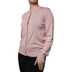 Dolce & Gabbana Dolce & Gabbana Pink Wool Knit Button Down Cardigan Sweater TSH86808-46 1728,67345645728,Clothing,Dolce & Gabbana,IT46|XL,Material: 80% Virgin Wool 15% Cotton 5% Nylon,Pink,Preowned / Defect,Sweaters - Women - Clothing,Women,Women - Clothi