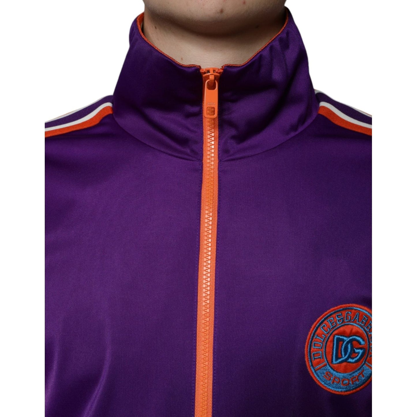 Dolce & Gabbana Purple Polyester Full Zip Long Sleeve Sweater TSH86612-46