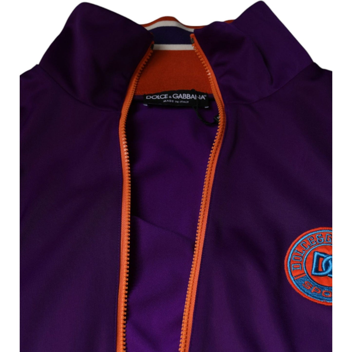 Dolce & Gabbana Purple Polyester Full Zip Long Sleeve Sweater TSH86612-46
