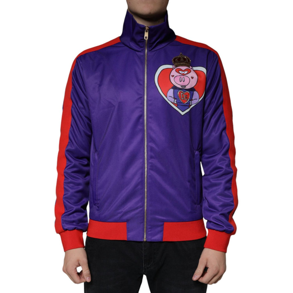 Dolce & Gabbana Purple YEAR OF THE PIG Full Zip Bomber Jacket JKT41249-48