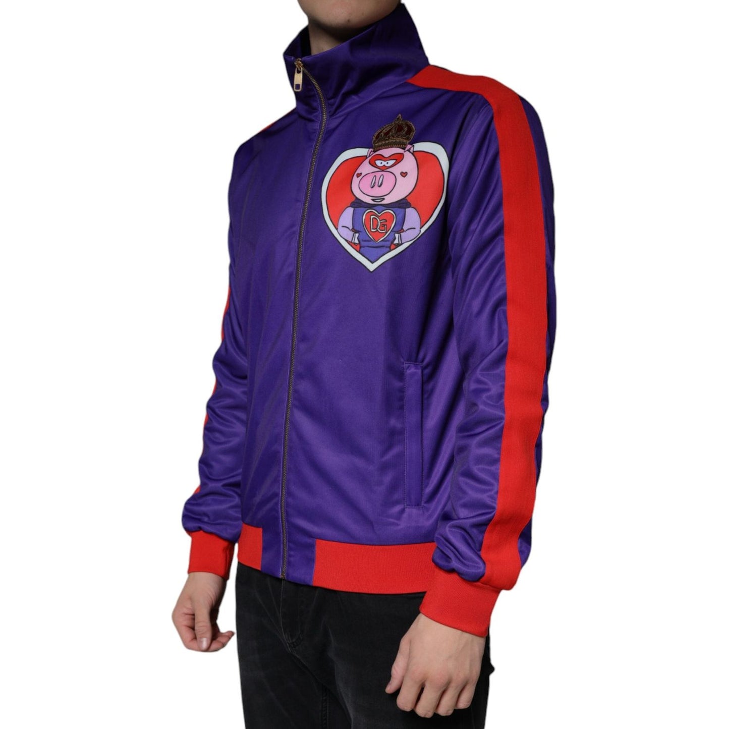 Dolce & Gabbana Purple YEAR OF THE PIG Full Zip Bomber Jacket JKT41249-48