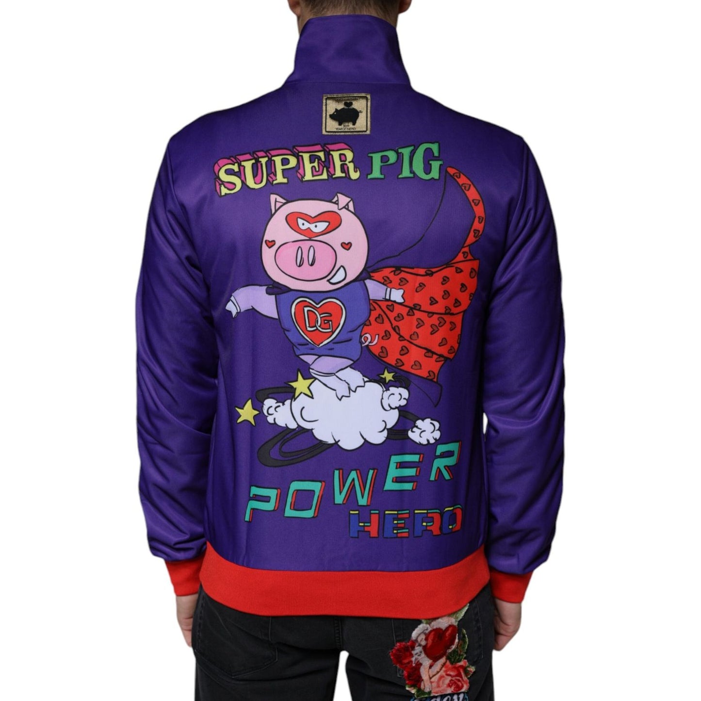 Dolce & Gabbana Purple YEAR OF THE PIG Full Zip Bomber Jacket JKT41249-48