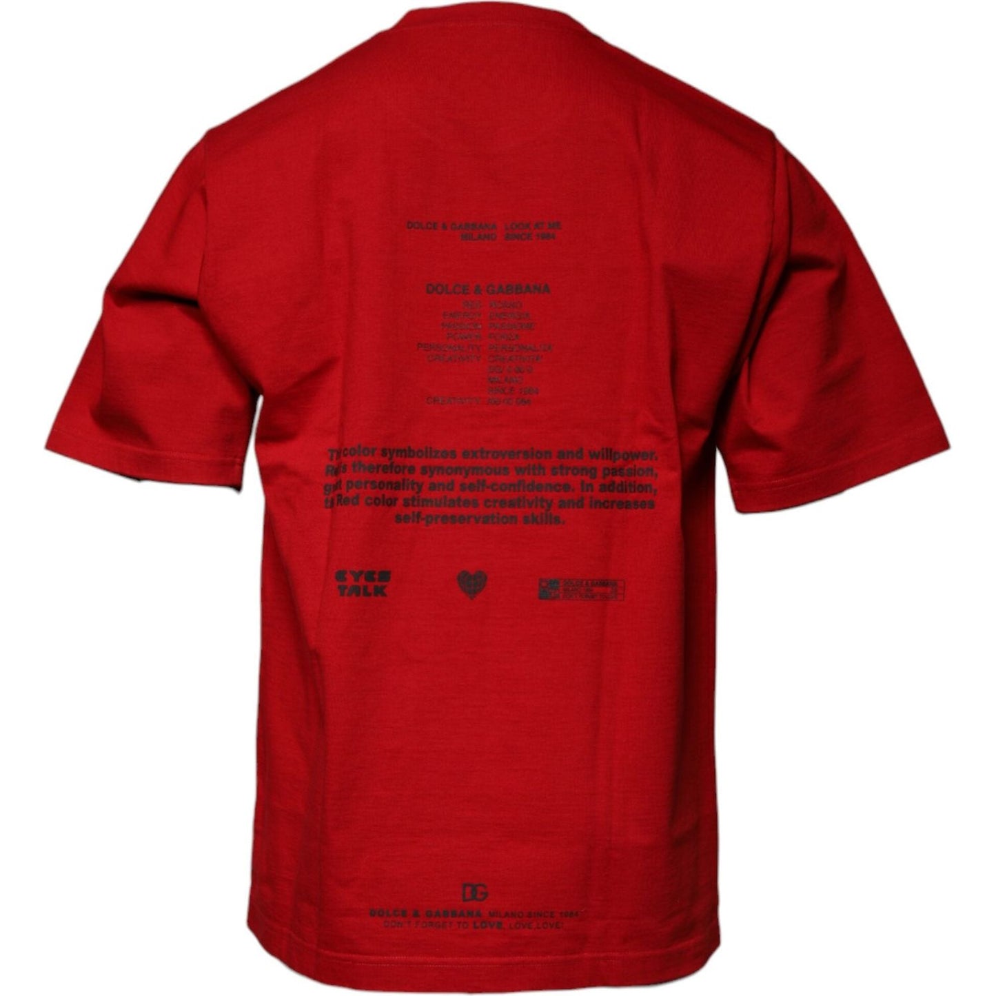 Dolce & Gabbana Red DG Eye Cotton Crew Neck T-shirt TSH87472-44