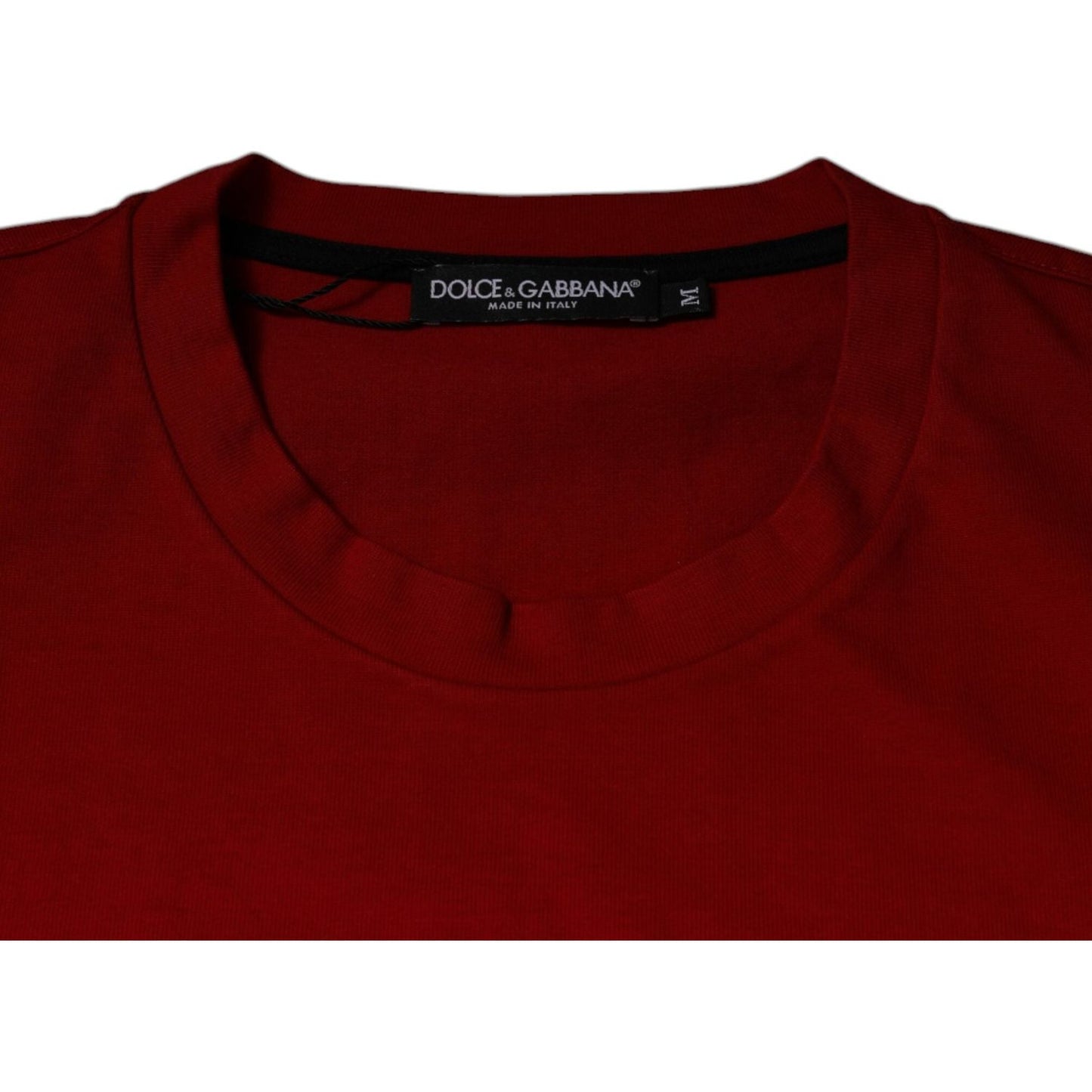 Dolce & Gabbana Red DG Eye Cotton Crew Neck T-shirt TSH87472-44