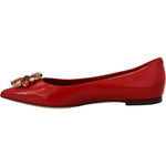 Dolce & Gabbana Dolce & Gabbana Red Suede Crystal Loafers - Exquisite Elegance LA10078- 35 1728,67345645728,Dolce & Gabbana,EU35/US4.5,EU36.5/US6,EU37.5/US7,EU37/US6.5,Flat Shoes - Women - Shoes,Material: 100% Leather,New with tags,Red,Women