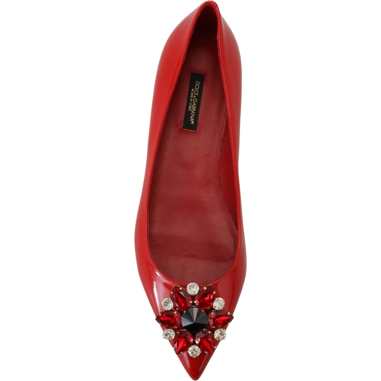 Dolce & Gabbana Dolce & Gabbana Red Suede Crystal Loafers - Exquisite Elegance LA10078- 35 1728,67345645728,Dolce & Gabbana,EU35/US4.5,EU36.5/US6,EU37.5/US7,EU37/US6.5,Flat Shoes - Women - Shoes,Material: 100% Leather,New with tags,Red,Women