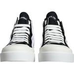Dolce & Gabbana White Black Cotton Logo High Top Sneaker Shoes MV6218-39