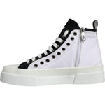 Dolce & Gabbana White Black Cotton Logo High Top Sneaker Shoes MV6218-39
