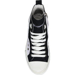 Dolce & Gabbana White Black Cotton Logo High Top Sneaker Shoes MV6218-39