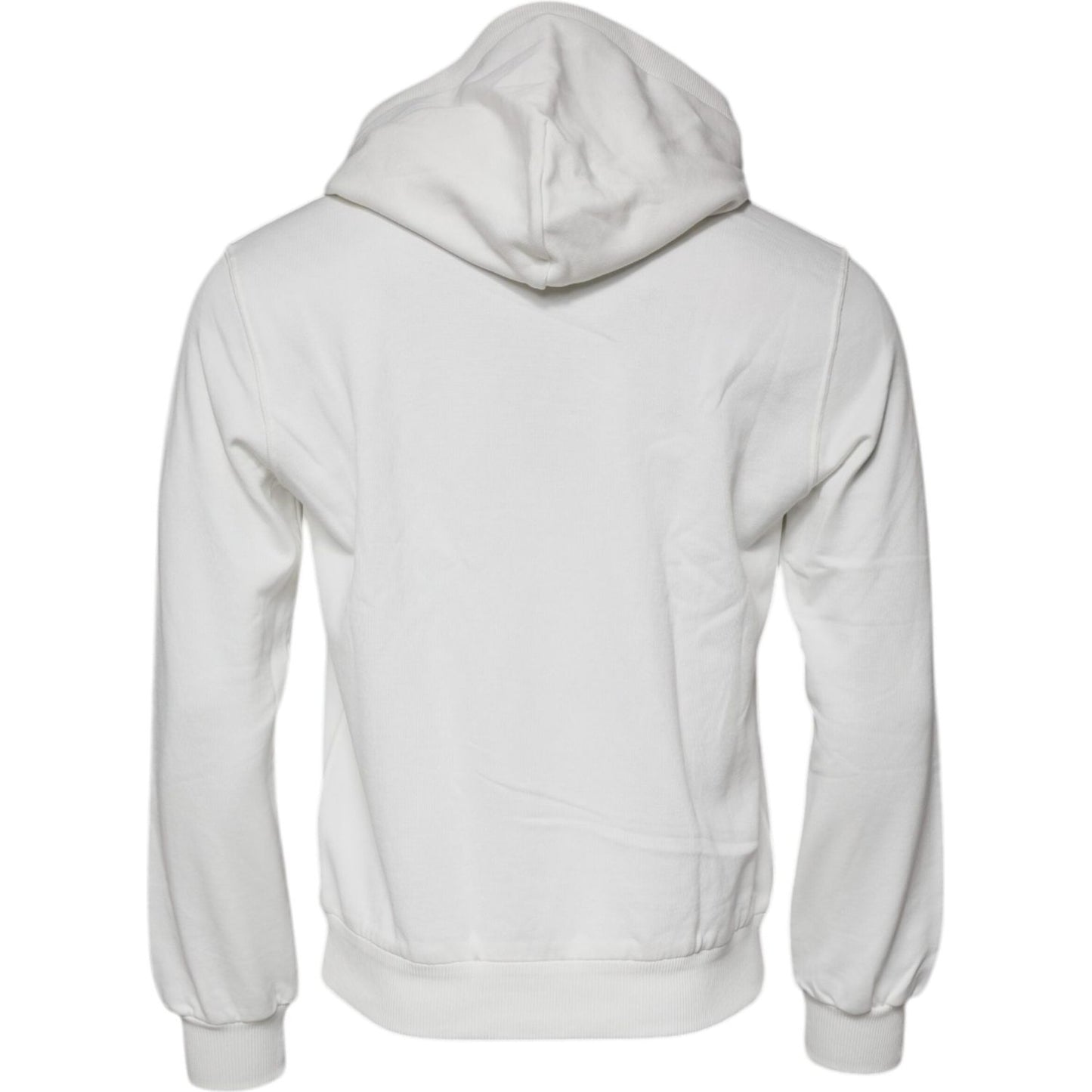 Dolce & Gabbana White Caesar Cotton Hooded Pullover Sweater TSH87568-44